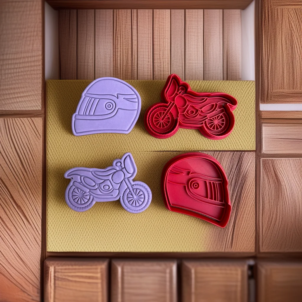  Motorbike Cookie Cutter Stamp, Stainless Steel, Classic Race Dirt Bike Design - View 4