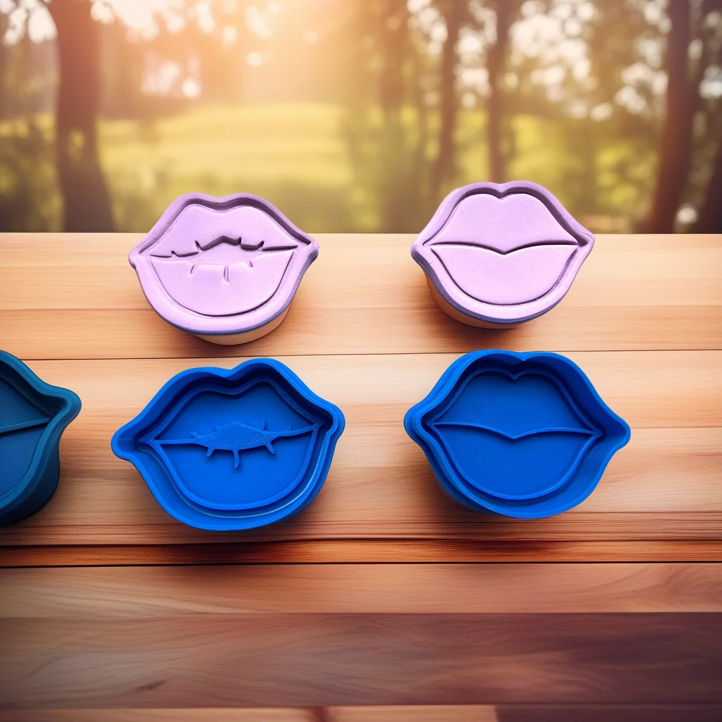  Lips Cookie Cutter Stamp, Valentine's Day Fondant Embosser for Cake Decoration