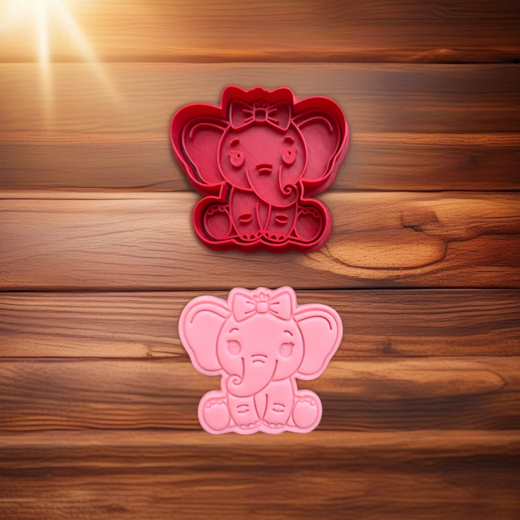  Baby Elephant Cookie Cutter with Bow Tie Design Stainless Steel 3-Inch - View 3