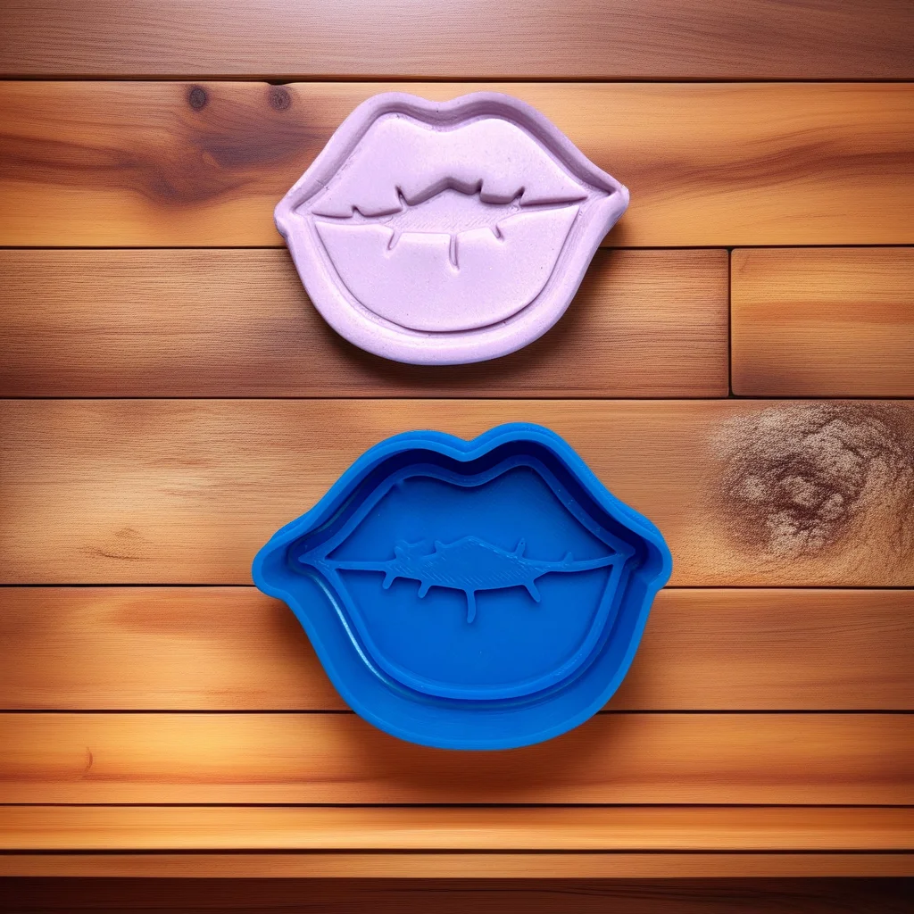  Lips Cookie Cutter Stamp, Valentine's Day Fondant Embosser for Cake Decoration - View 1