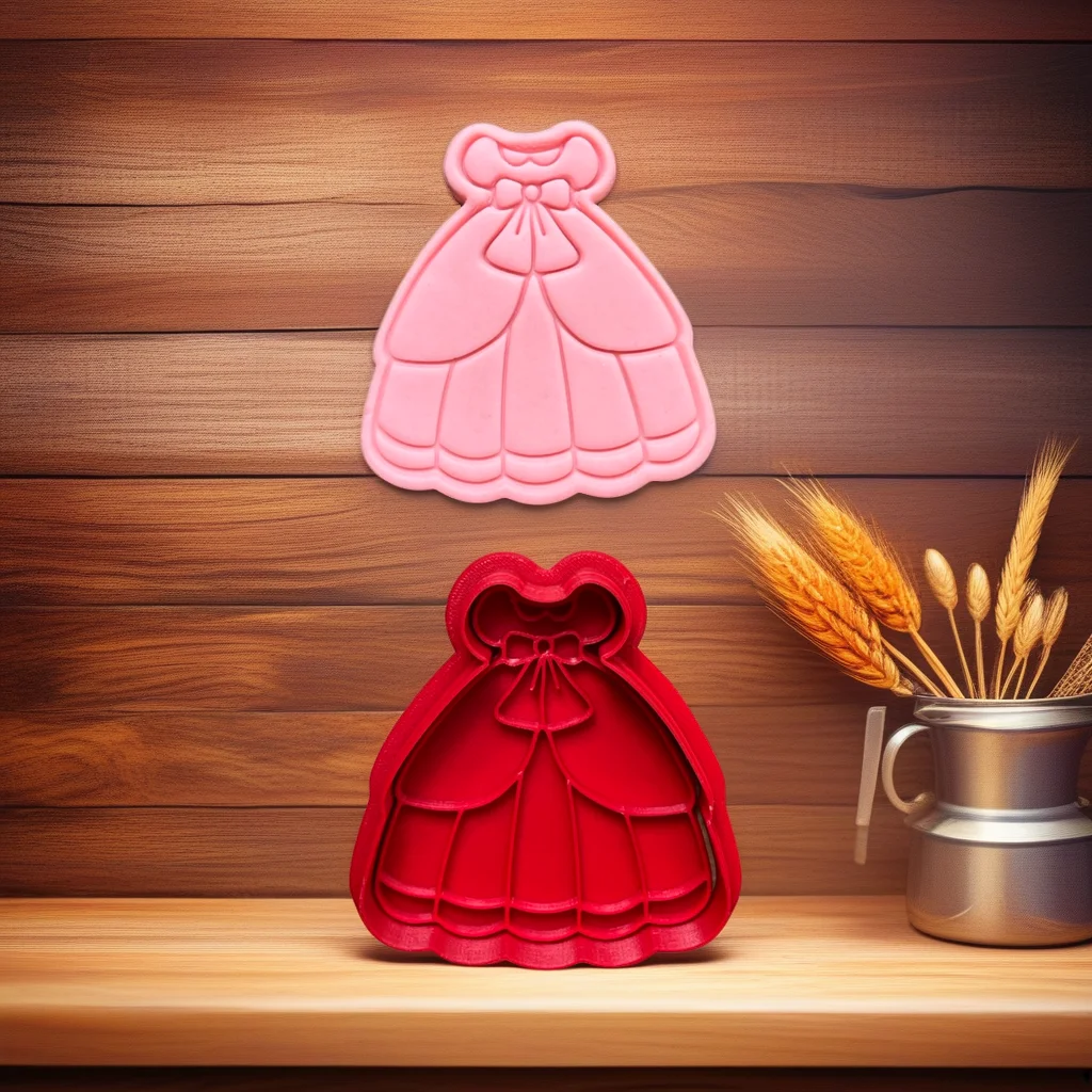  Princess Cookie Cutter Stamp Set Castle and Dress Shapes Stainless Steel - View 3