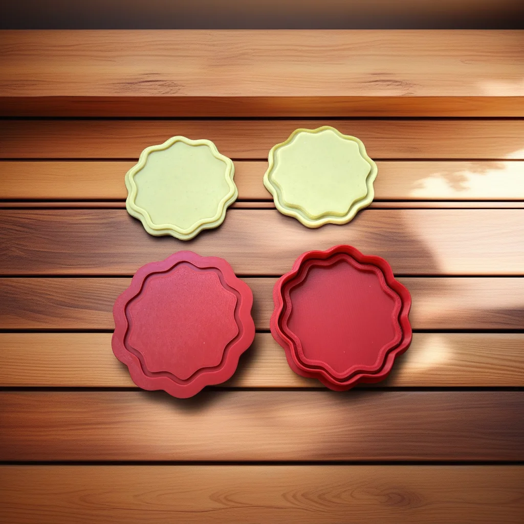  Wavy Border Debosser Cutter Set, Rectangle Round Square Shapes - View 2