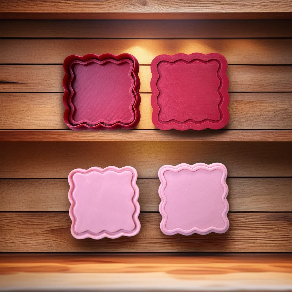  Wavy Border Debosser Cutter Set, Rectangle Round Square Shapes - View 3