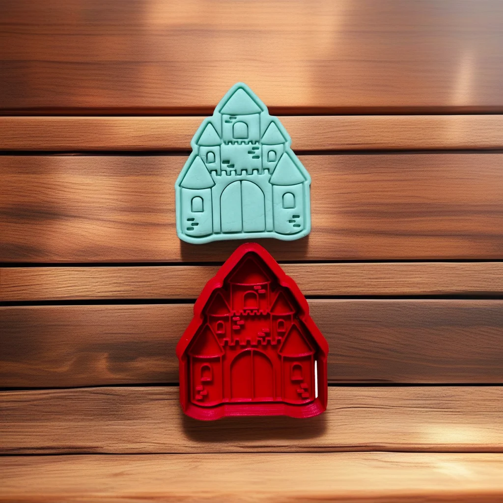  Princess Cookie Cutter Stamp Set Castle and Dress Shapes Stainless Steel - View 1