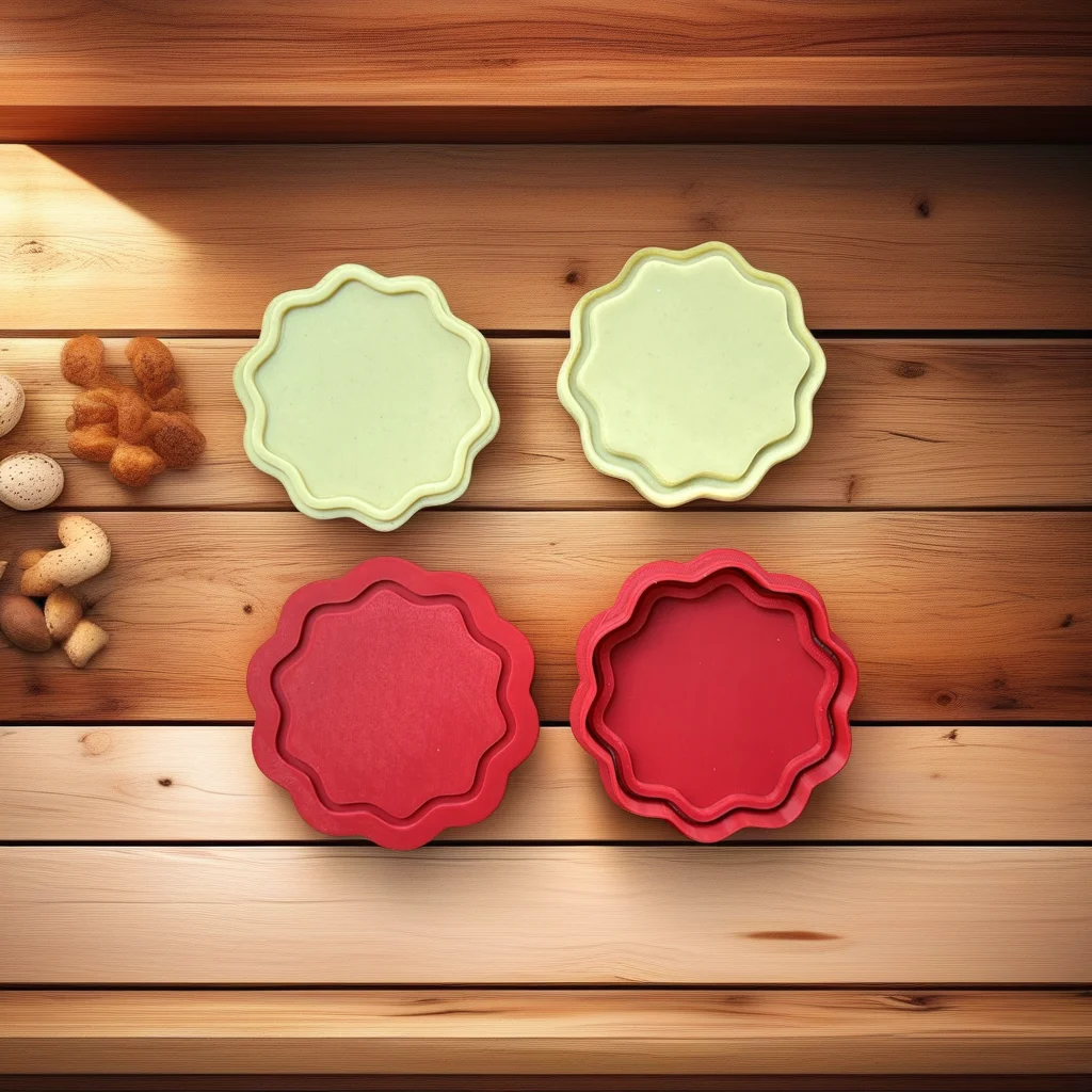  Wavy Border Debosser Cutter Set, Rectangle Round Square Shapes