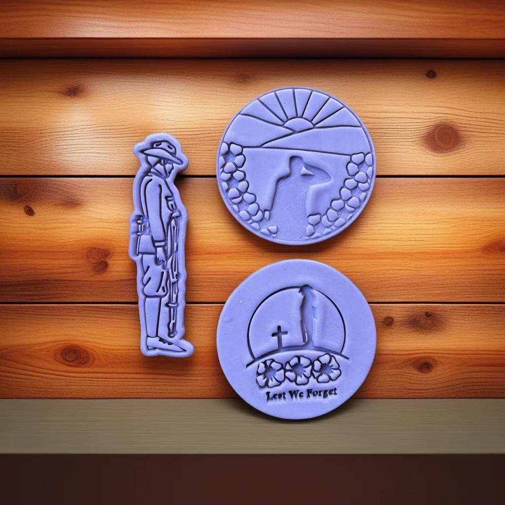  Veterans Cookie Cutter Embosser Poppy Soldier Design - View 4