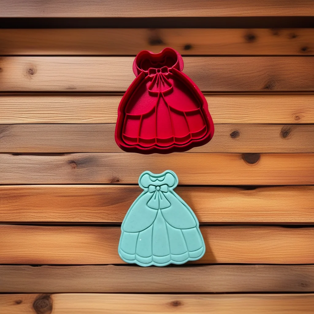  Princess Cookie Cutter Stamp Set Castle and Dress Shapes Stainless Steel - View 4
