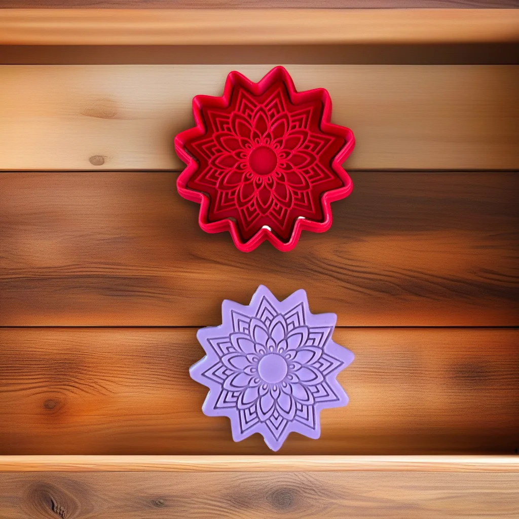  Mandala Cookie Cutter Set, Flower Lace Pattern Stamp, Indian Bohemian Henna Style for Diwali and Chakra Baking - View 1