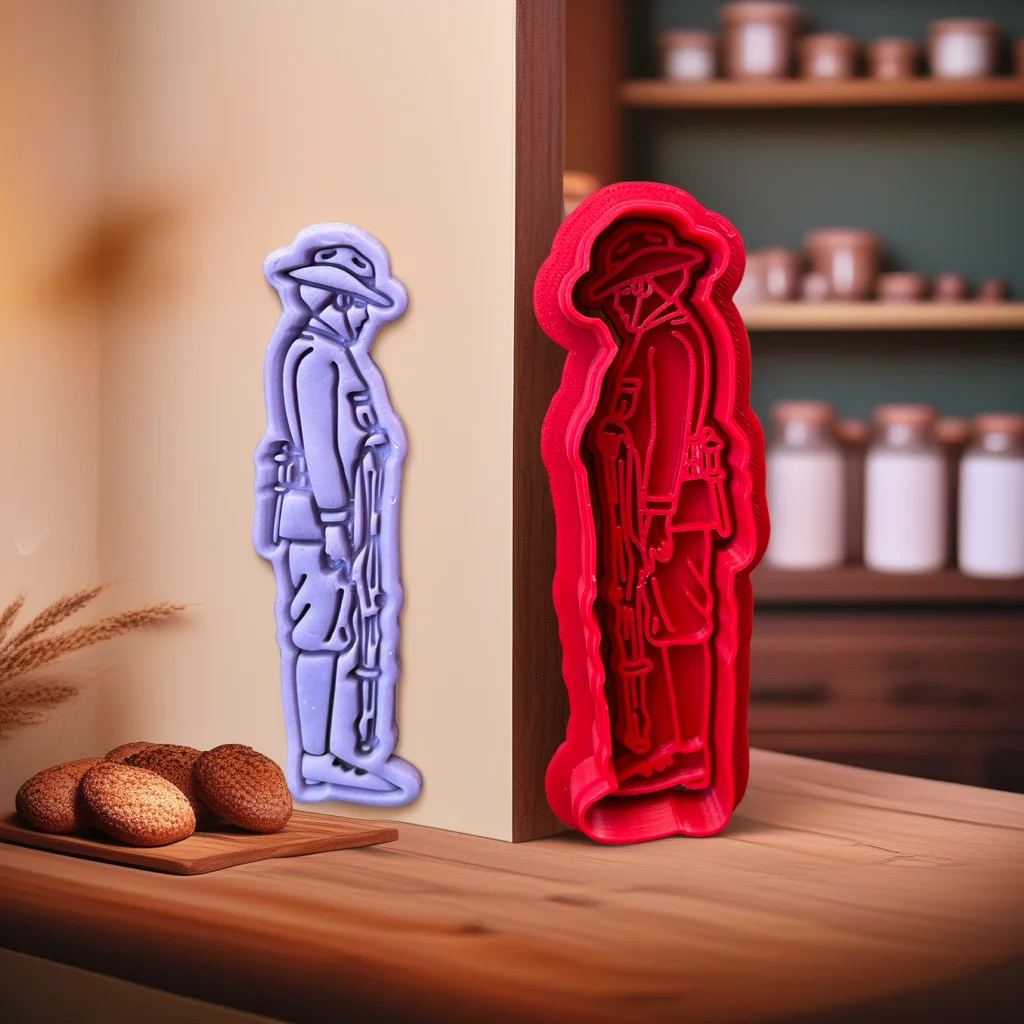  Veterans Cookie Cutter Embosser Poppy Soldier Design - View 2