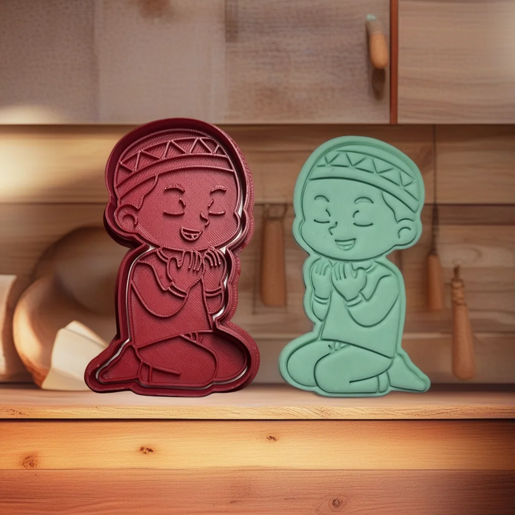  Muslim Boy Girl Praying Cookie Fondant Embosser Stamp Set for Eid Ramadan - View 3