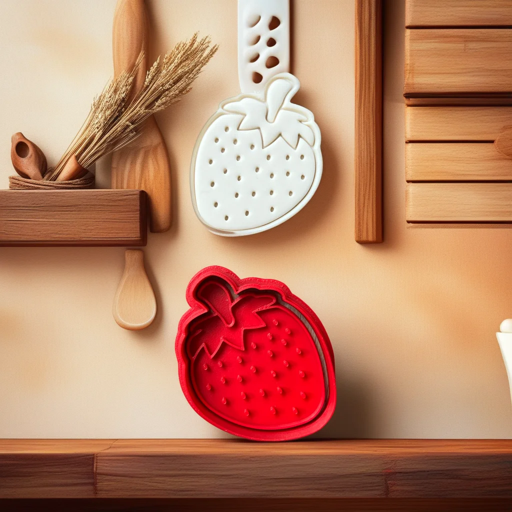  Strawberry Cookie Cutter Stamp 3D Embossed Design