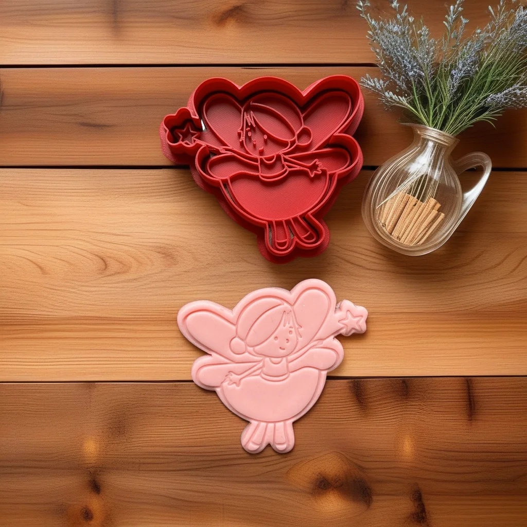  Fairy Cookie Cutter Stamp Mushroom Bow Design - View 1