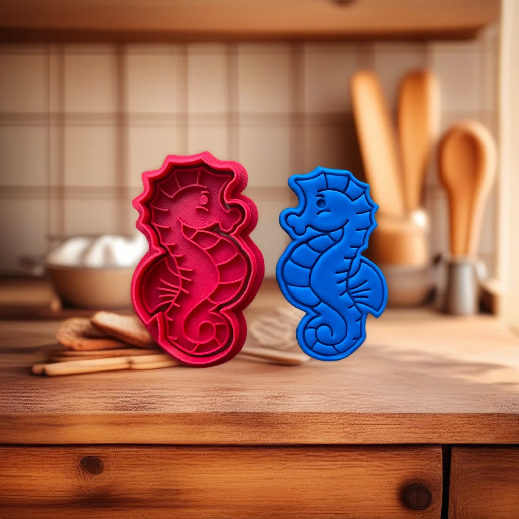  Ocean Theme Cookie Cutter Stamp Set Shell Seahorse - View 2