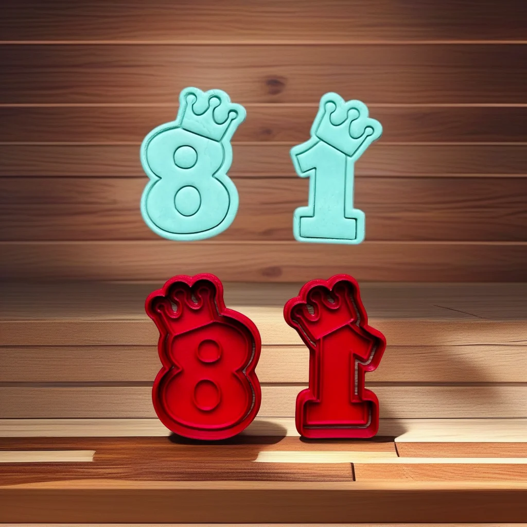 Crown Number Cutter and Embosser - Birthday Cookie Decorating Tool - View 17