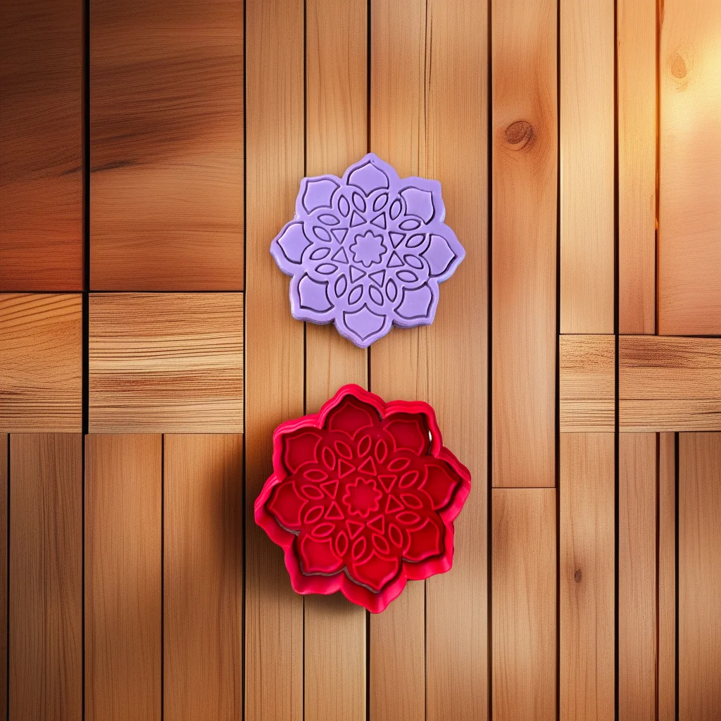  Mandala Cookie Cutter Set, Flower Lace Pattern Stamp, Indian Bohemian Henna Style for Diwali and Chakra Baking - View 4