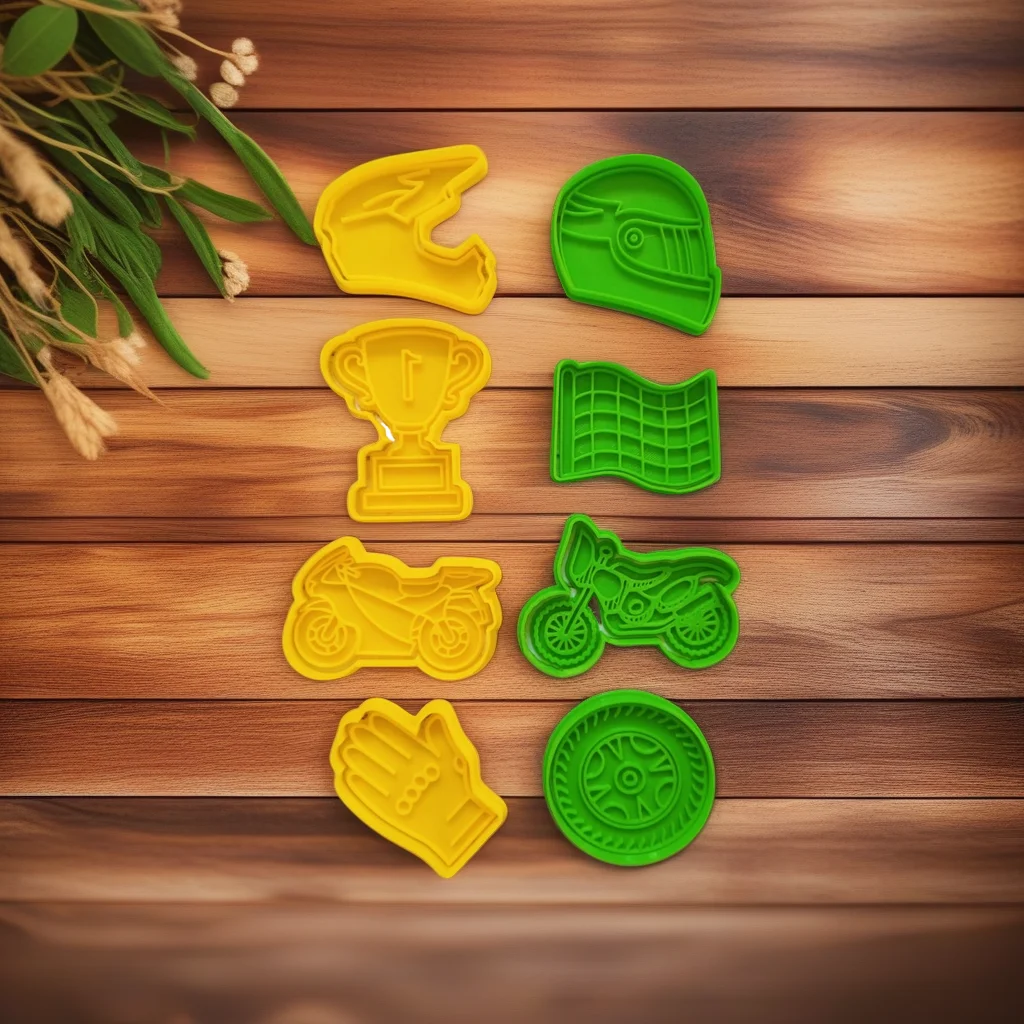  Motorbike Cookie Cutter Stamp, Stainless Steel, Classic Race Dirt Bike Design - View 2