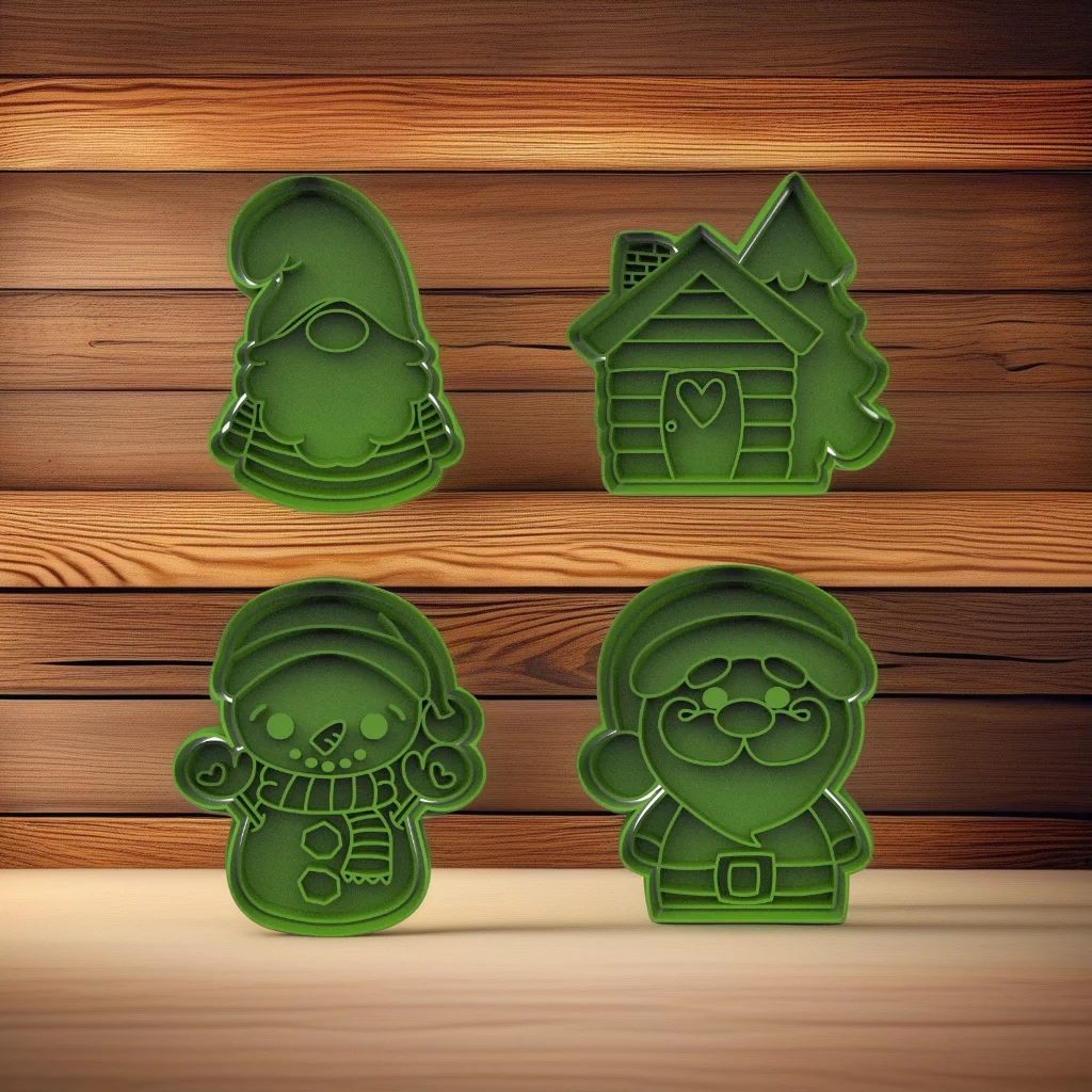  Christmas Cookie Cutter Set Santa Snowman Gingerbread House Gnome Stainless Steel Holiday Baking Molds