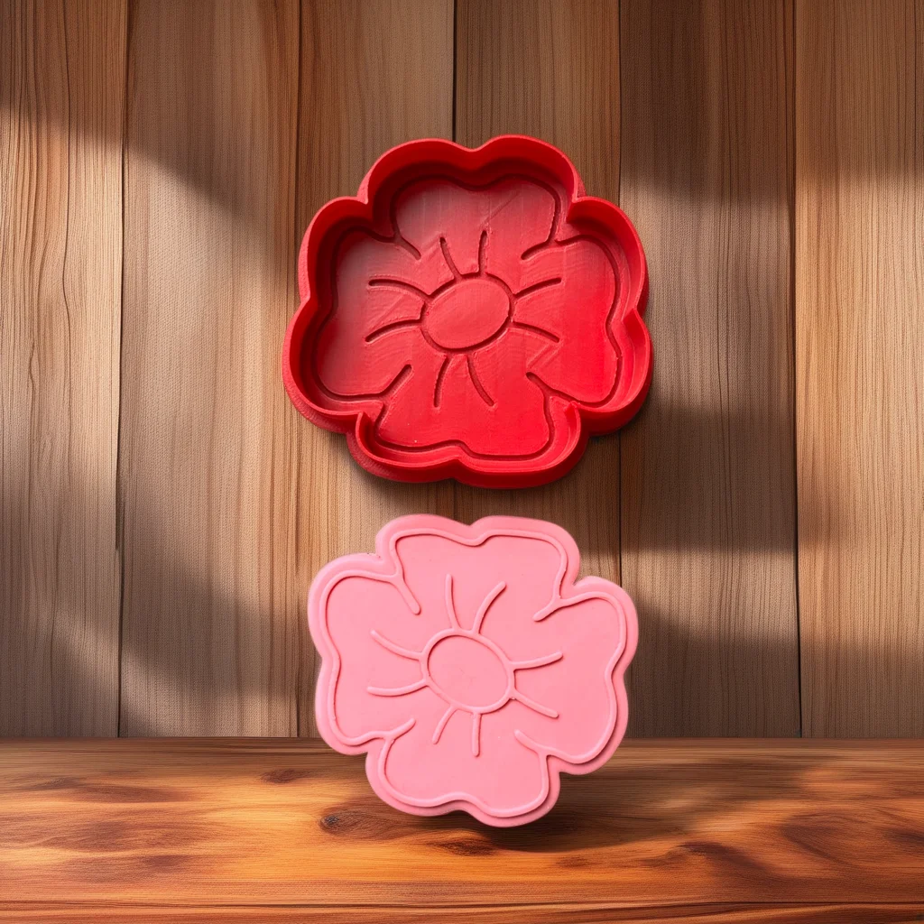  Poppy flower cookie cutter and embosser, Remembrance Day theme - View 3