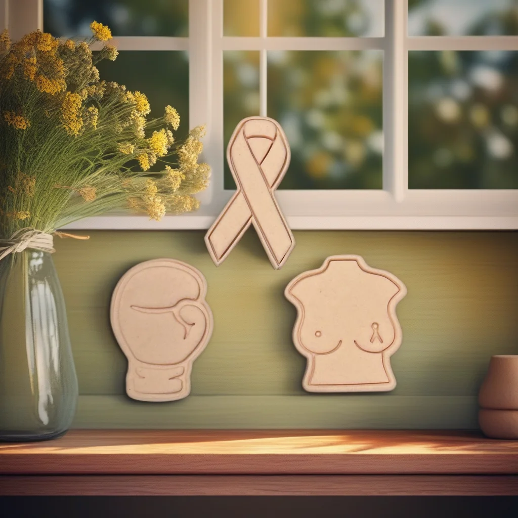  Breast Cancer Awareness Cookie Cutter Stamp Ribbon Logo Baking Tool