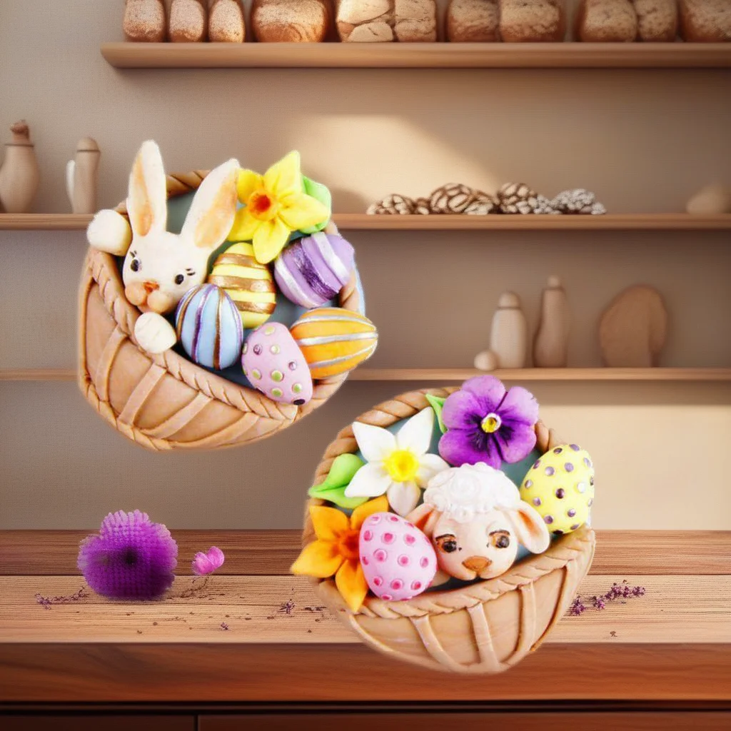  Easter Silicone Mould Daffodil Sheep Rabbit Chicken Egg Basket Eid al Adha Baking Tool - View 2