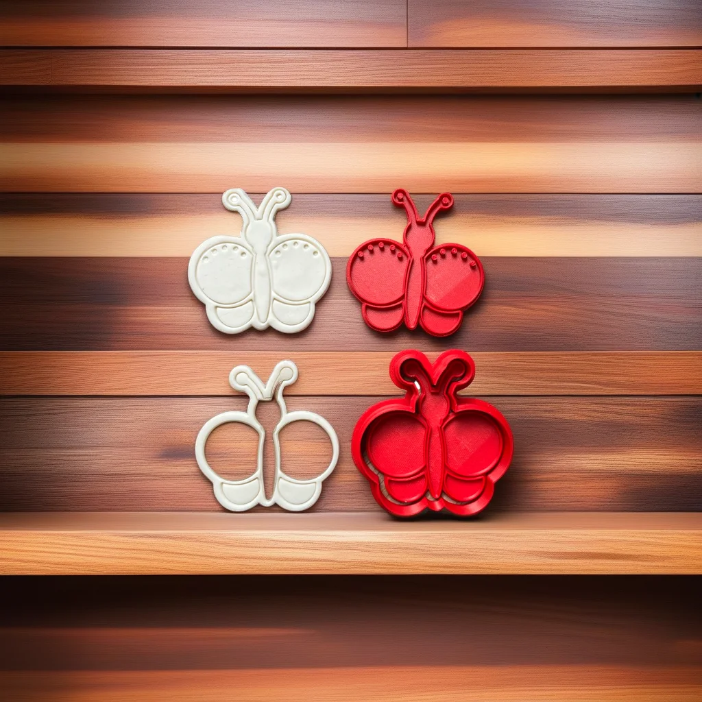  Butterfly Cookie Cutter Stamp, Stainless Steel, Standard Size - View 3
