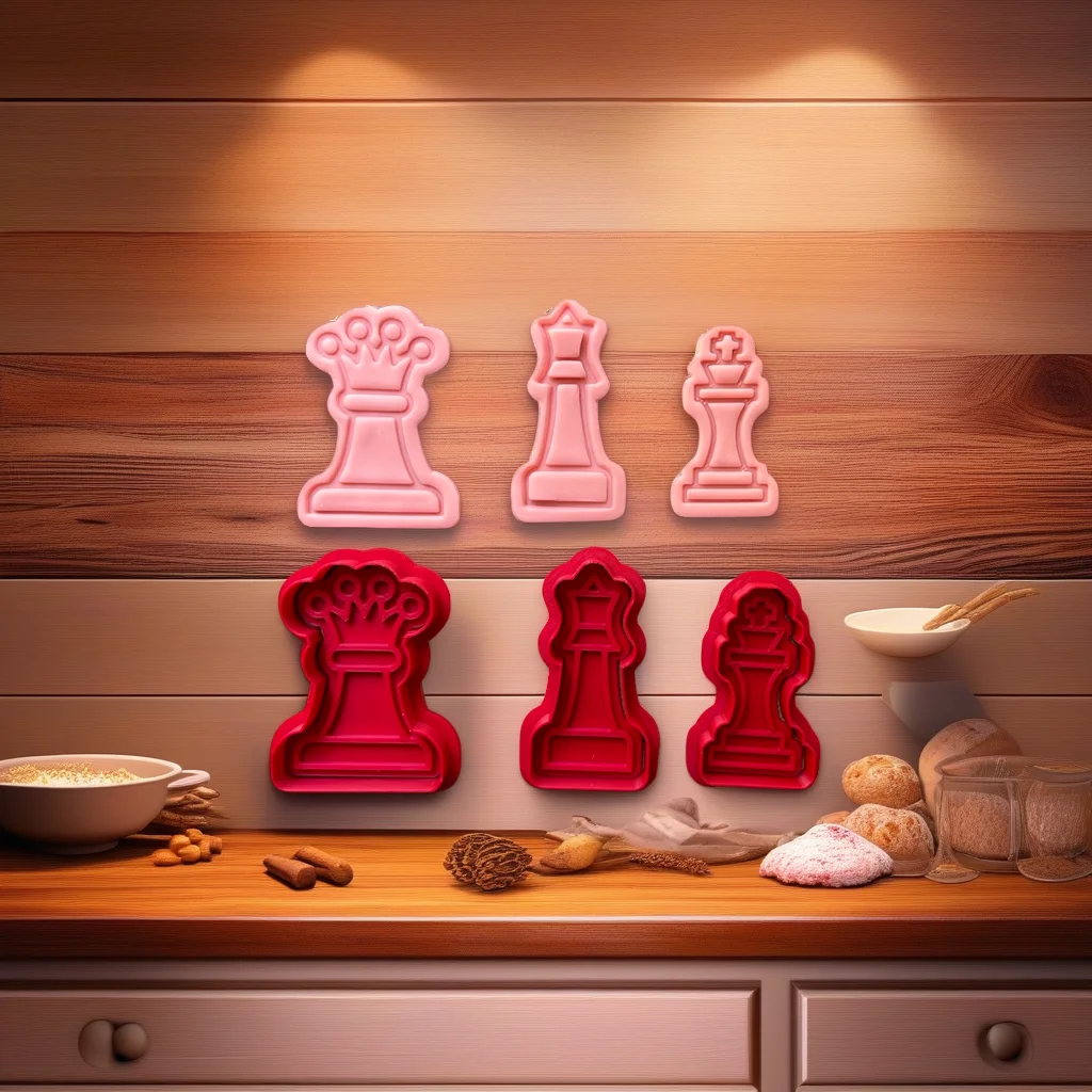  Chess Piece Cookie Cutter Set, 6-Piece Set Including King Queen Bishop Rook Knight Pawn - View 2